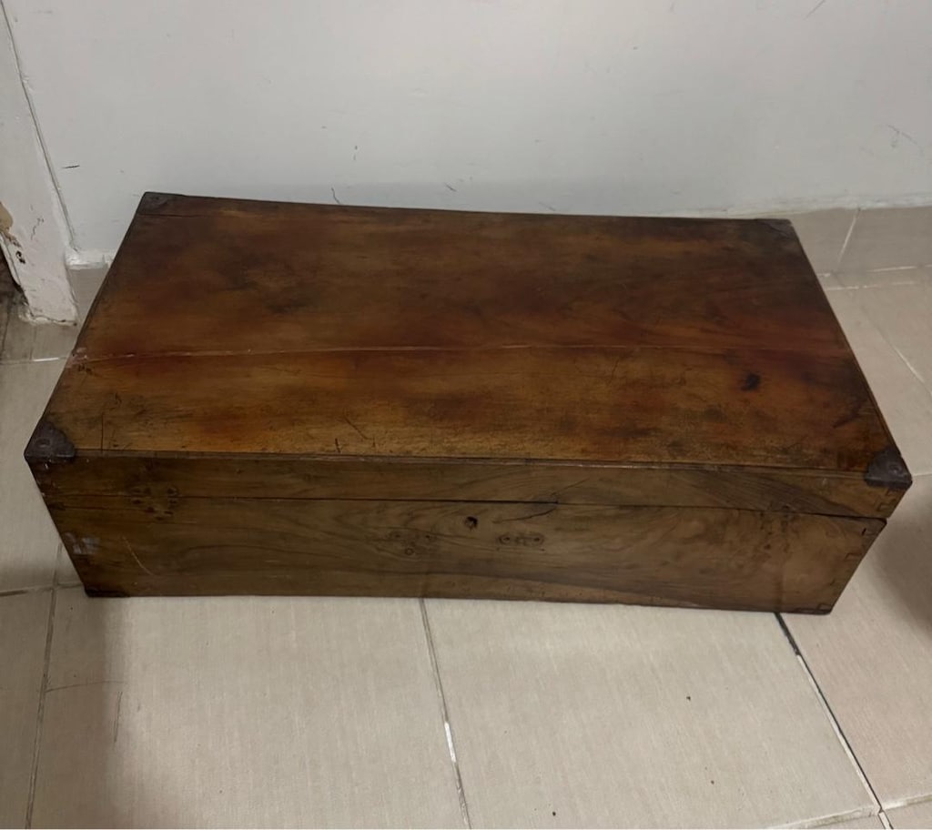 Vintage Masif Ahşap El Yapımı Valiz Sandık 70x38x20 cm - 17