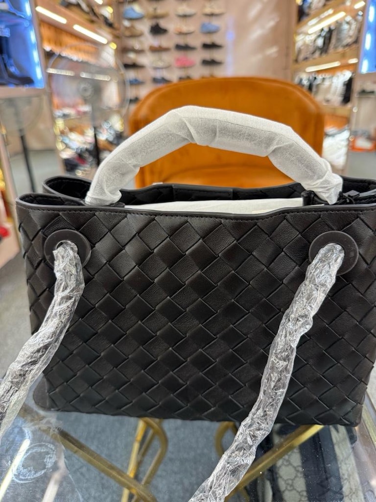 Bottega Veneta Siyah Örgü Deri Andiamo - 5