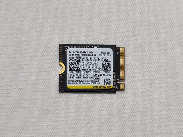 Western Digital SN740 512 GB 2230 M.2 SSD - 5,000MB/s - 4,000MB/