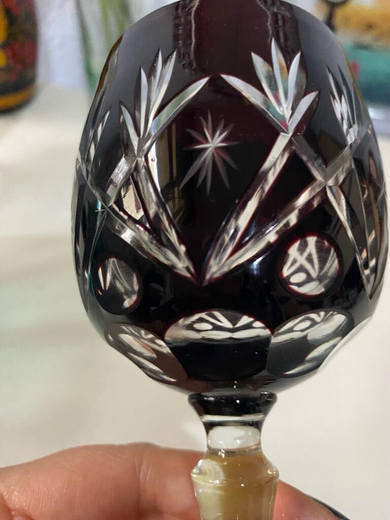 Antika Çekoslovak Bohem Kristal Kadeh - 25