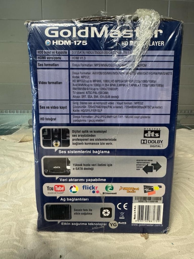 GoldMaster HDM-175 Full HD Media Player & Kayıt Cihazı (Kutulu / Temiz - 4