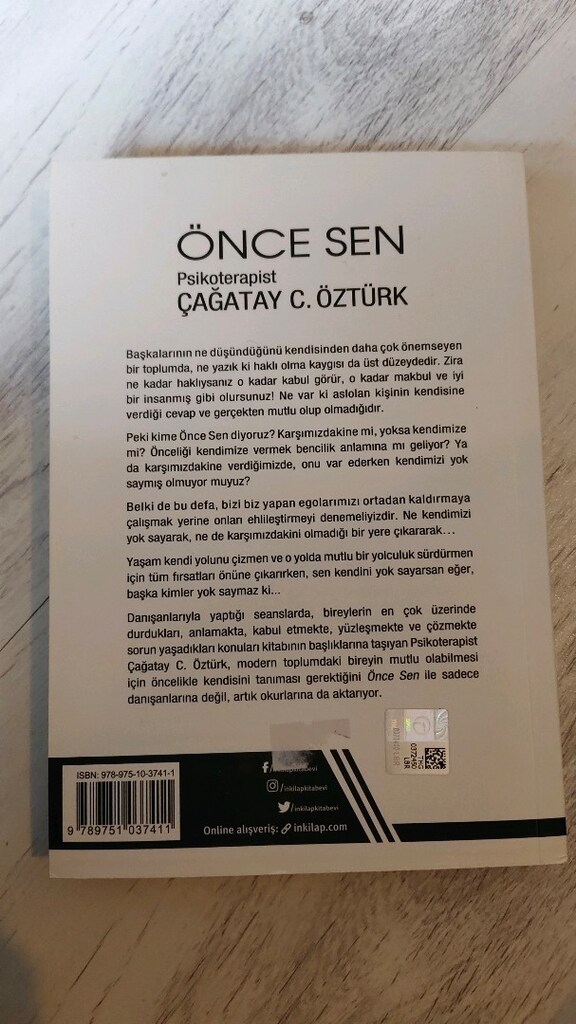 Önce Sen Çağatay C. Öztürk Kitap - 2