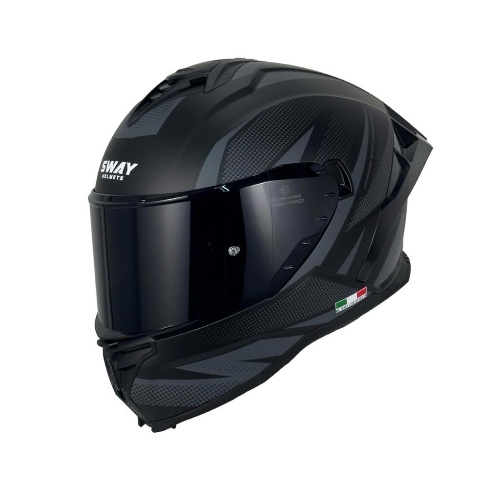 SWAY SW-867 ASPHALT KAPALI KASK - Siyah/Gri - 2
