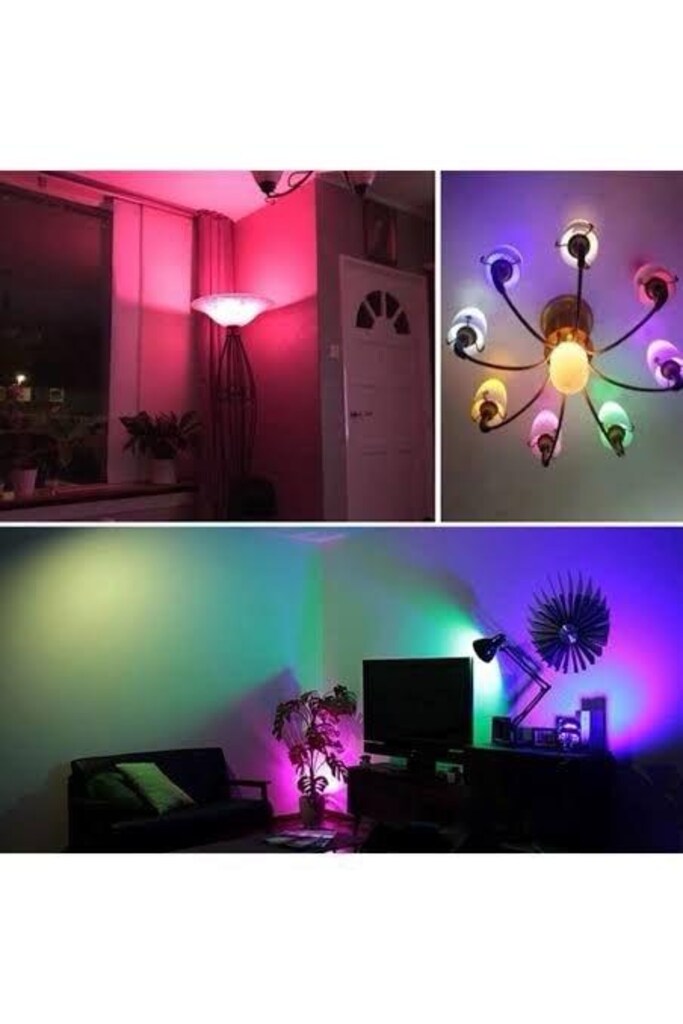 9W RGB KUMANDALI LED AMPUL ÇOK RENKLİ - 7