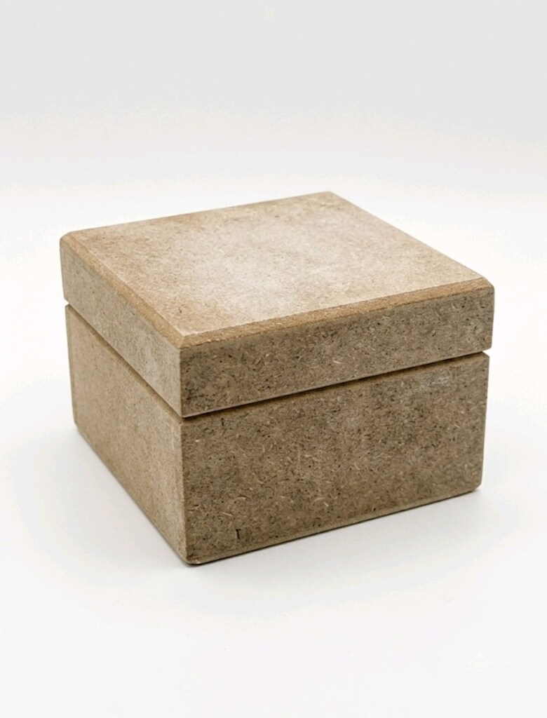 Kapaklı Menteşeli Ham MDF Kutu - Boyamalık 10x10x7 cm - 3
