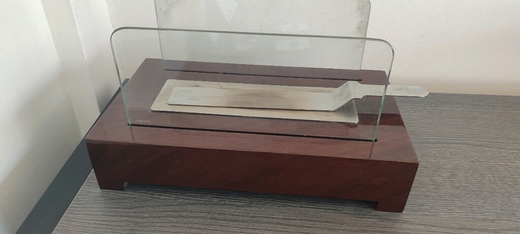 Doğal Ahşap Masa Tipi Şömine - 3