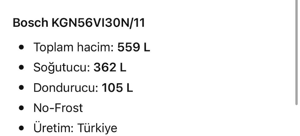 Bosch KGN56VI30N 559 L No-Frost Buzdolabı – Temiz, Az kullanıldı - 6