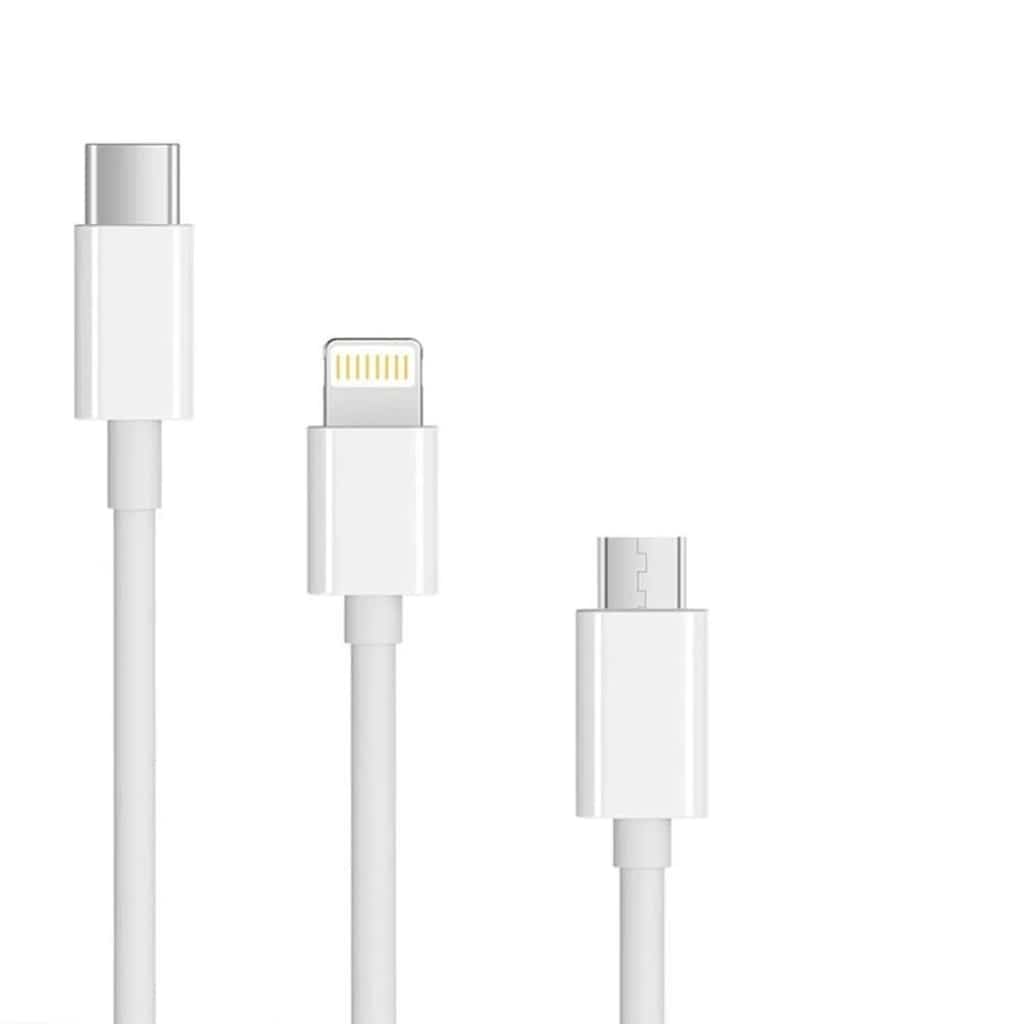 25cm USB To Micro USB Type C Lightning 3 in 1 Data Şarj Kablosu - 5
