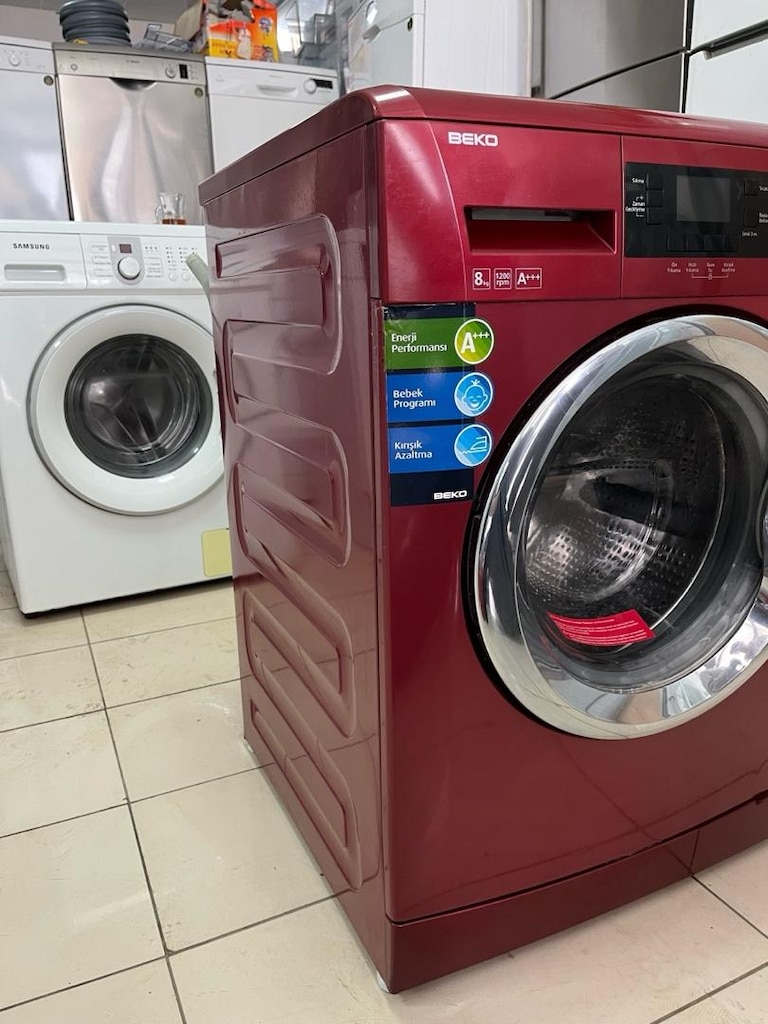 Beko 8 kg özel renk yeni bakımlı sıfır ayarında çamaşır makinesi - 3