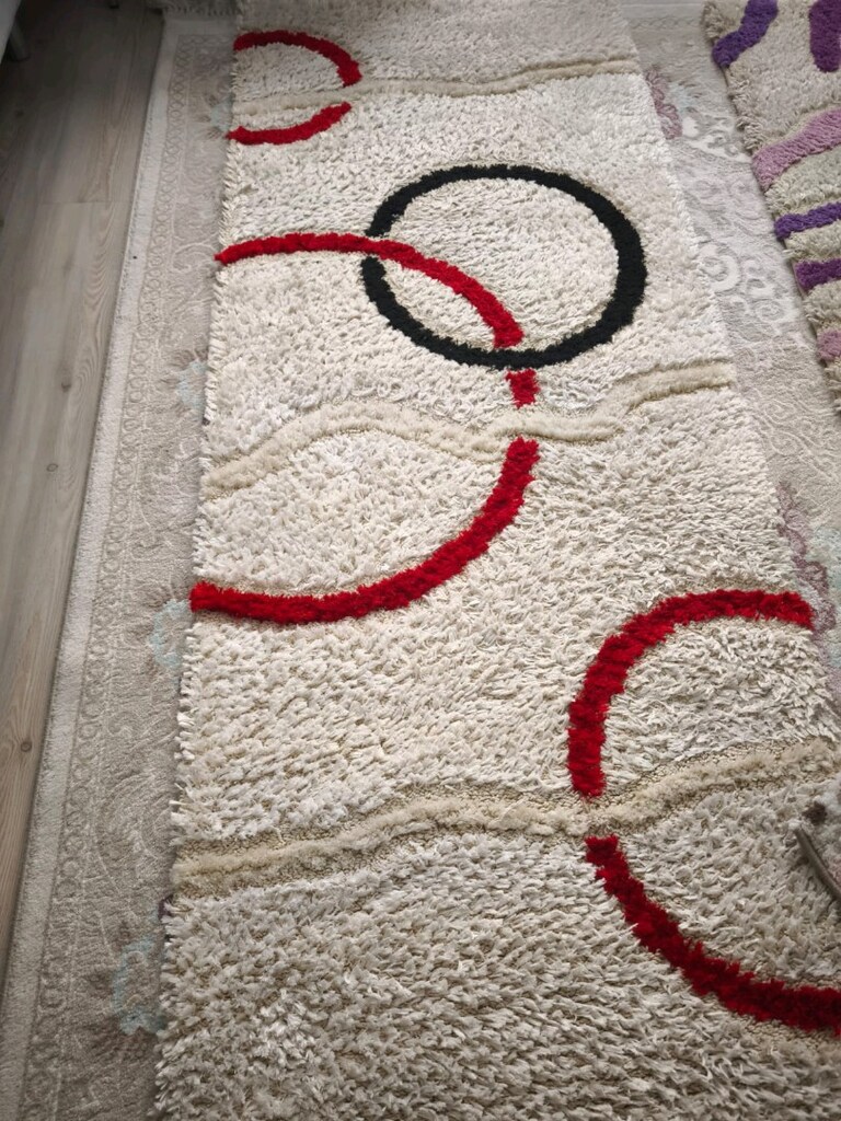 yolluk halı krem kırmızı - 2