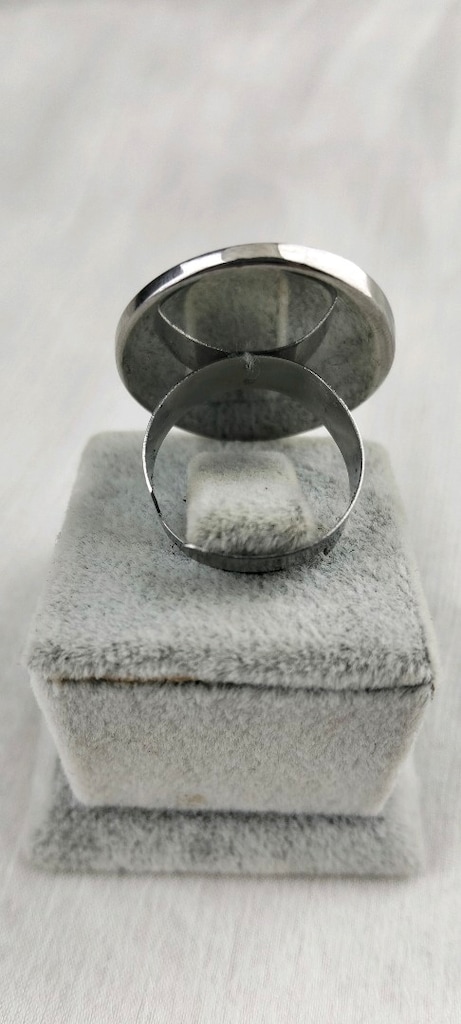 Orjinal Nautilus Deniz Kabuğu Oval Metal Kadın Yüzük 4,8 Gr - 5