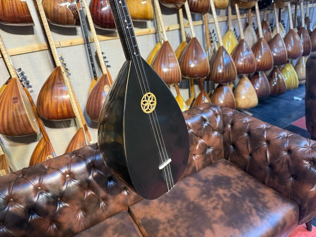 TAM PROFESYONEL 41 TEKNE SİYAH İNCİ UZUN SAP SAZ - 6