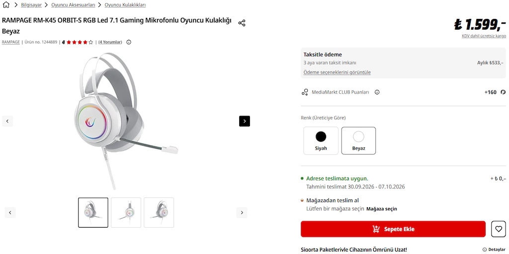 KUTULU FATURALI GARANTİLİ 5 PARÇA GAMING OYUNCU SETİ - 6