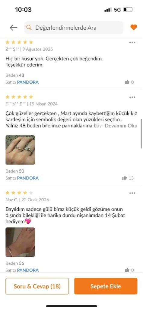 HARİKA PANDORA GÜMÜŞ YÜZÜK - 8