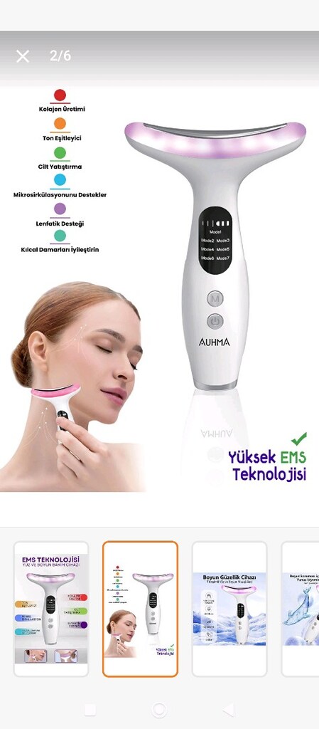 AUHMA EMS Yüz & Boyun Cihazı Kırışıklık ve sarkma lara karşı