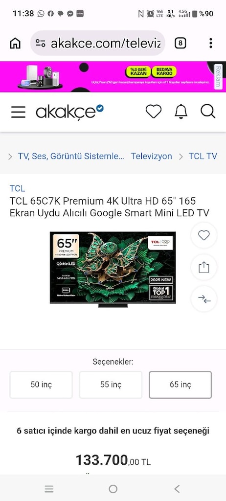 TCL C7K 65 İNCH TELEVİZYON - 4