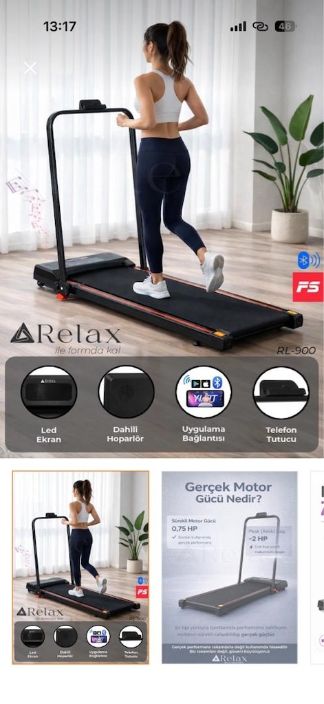 Relax Katlanabilir Akıllı Koşu Bandı Bluetooth Temiz / Az Kullanılmış - 7