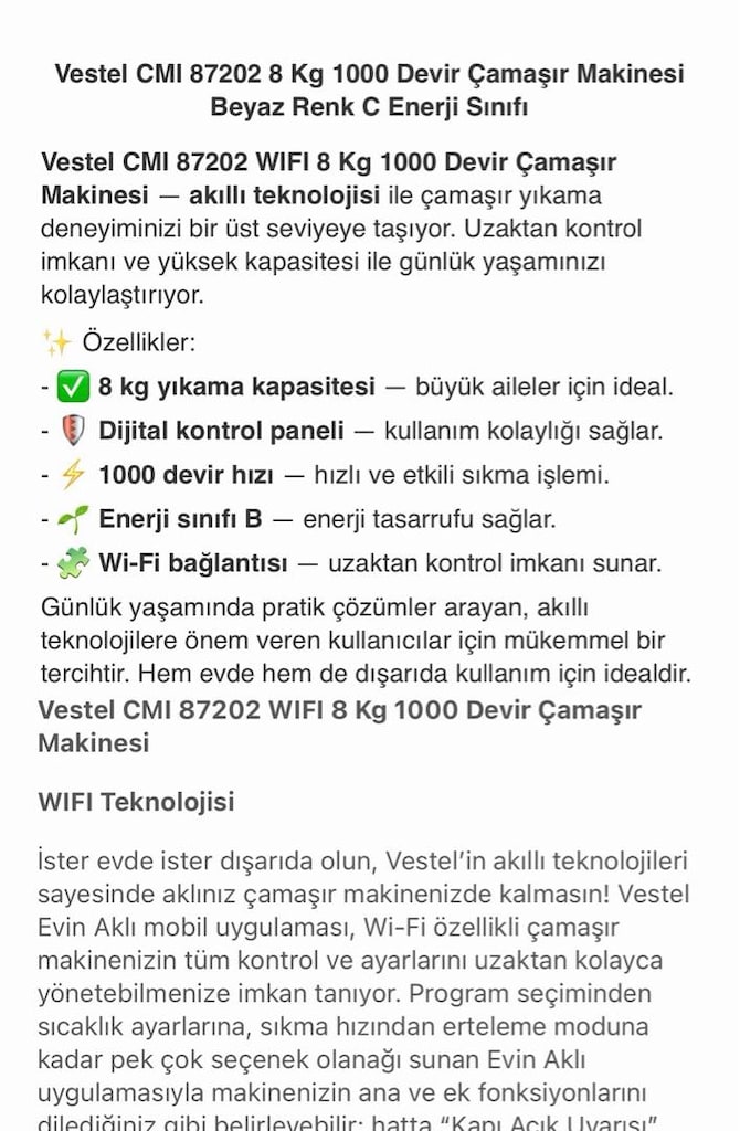 Vestel çamaşır makinesi - 3