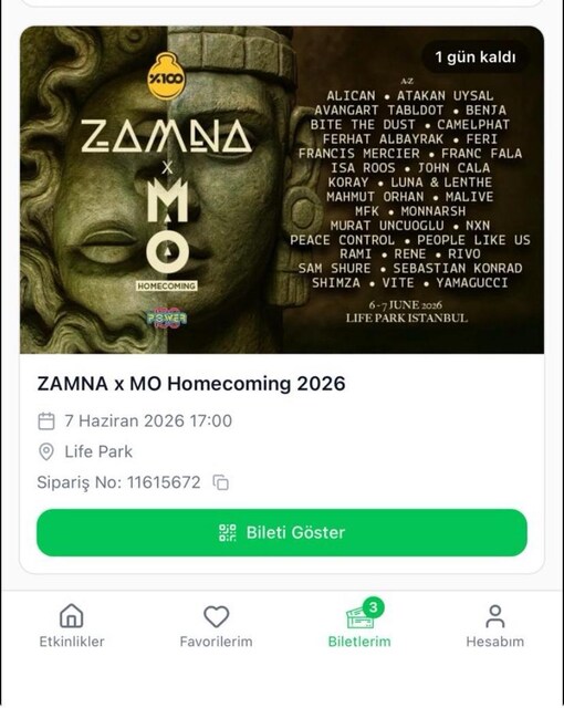 ZMNA x MO Homecoming konser bileti