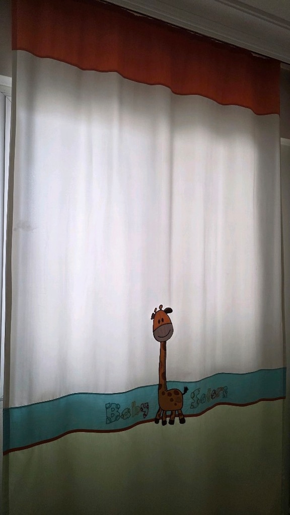 Renkli Zürafa Desenli Çocuk Odası Perdesi - 3