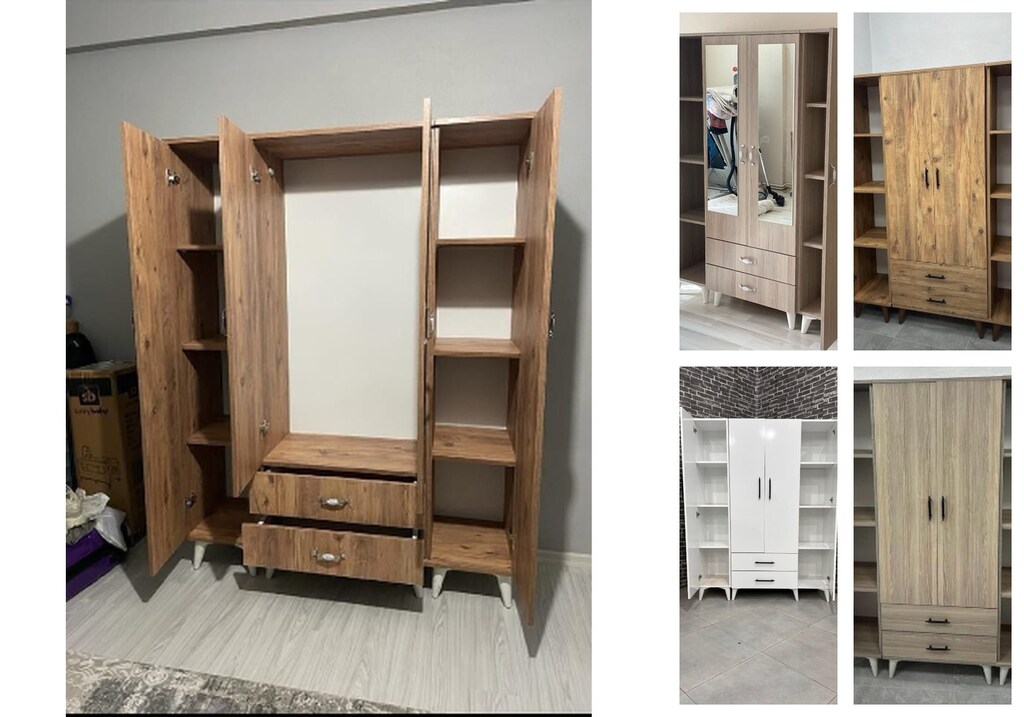 4 kapaklı elbise dolabı qomzfaebly - 5
