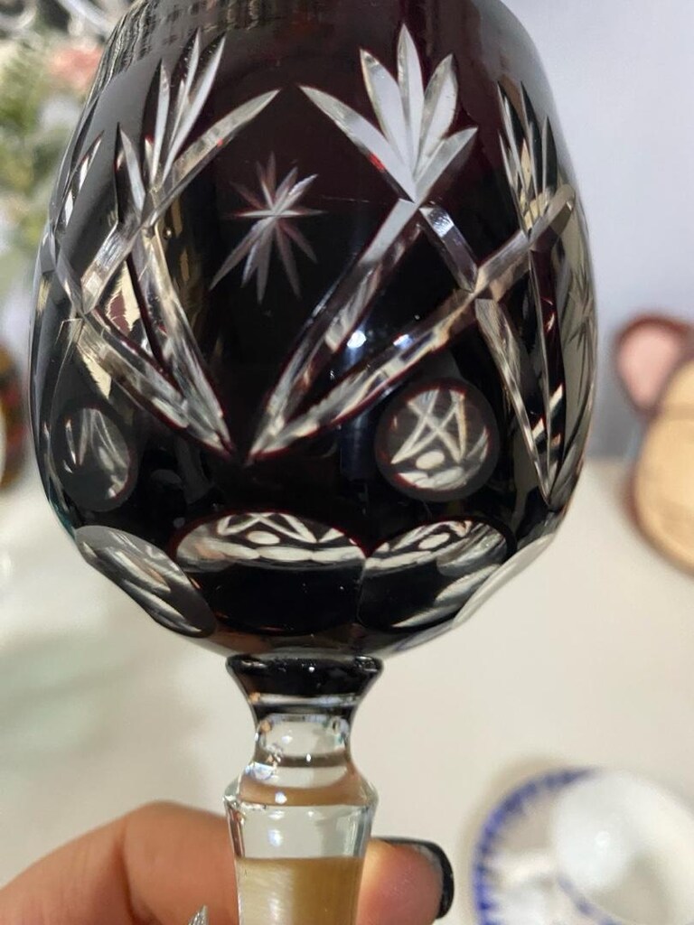 Antika Çekoslovak Bohem Kristal Kadeh - 19