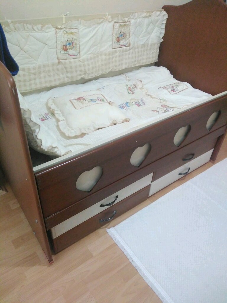 az kullanılmış mdf sağlam beşik 70 120 cm - 3