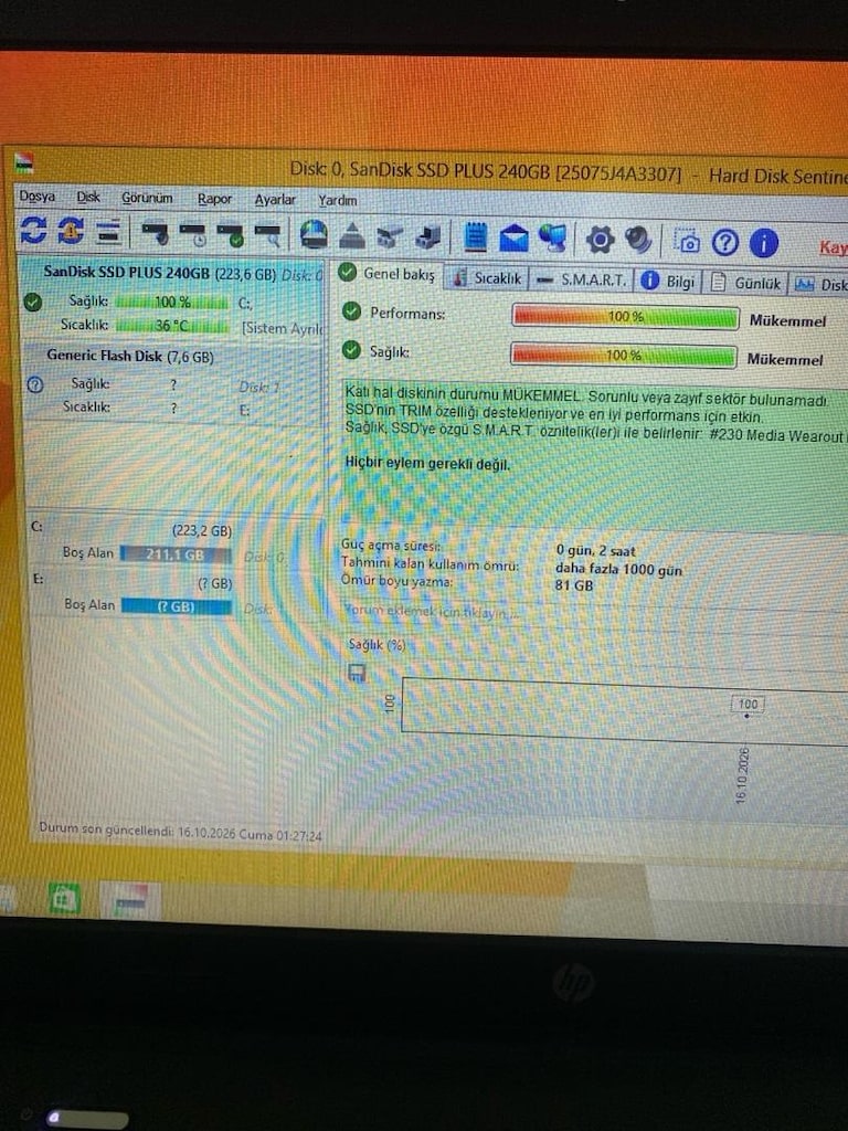 %100 SAĞLIKLI 240 SSD/ 120 SSD/ LAPTOP/LEPTOP - 3