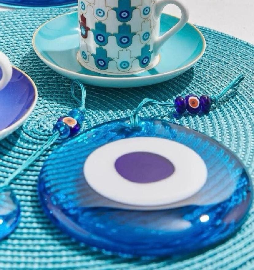 PAŞABAHÇE “ BUTİK “ Opal Cam EL YAPIMI Nazar Boncuğu & Nazarlık - 8