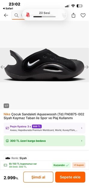 Nike aqua swosh sandalet