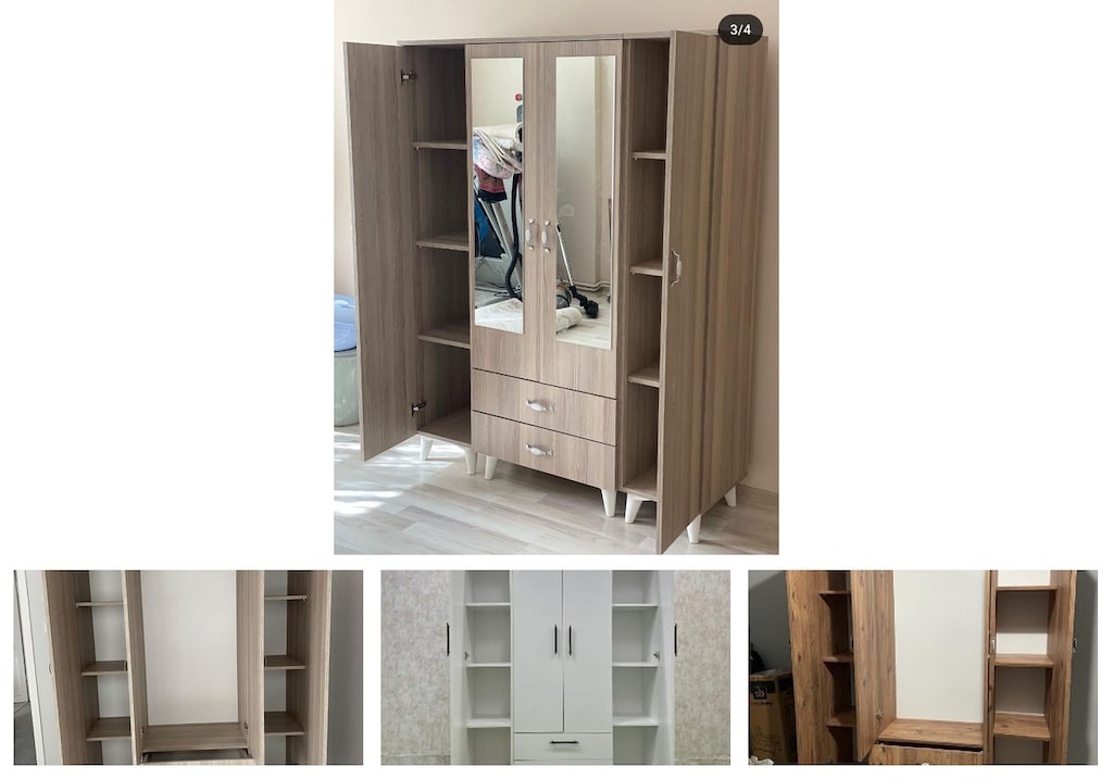 4 kapaklı elbise dolabı spucfmsgux - 4