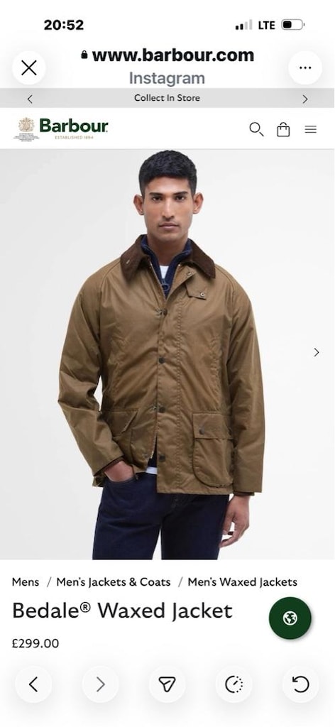 ORJİNAL BARBOUR BEDALE WAX CEKET