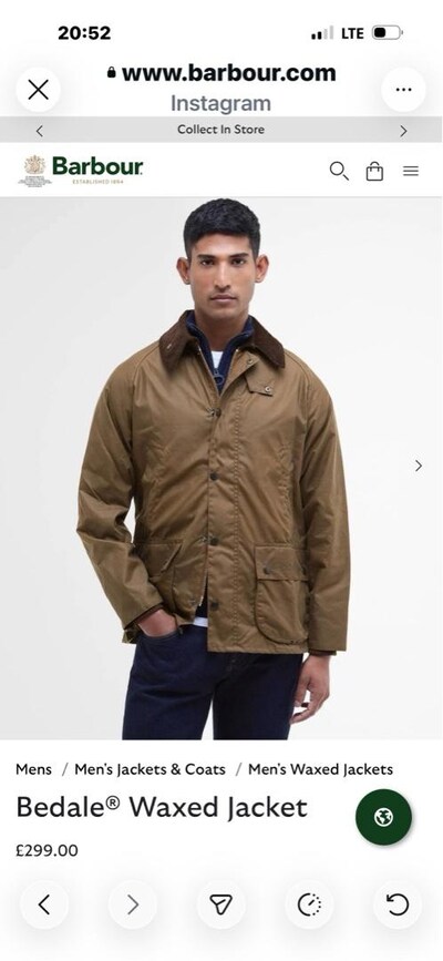 ORJİNAL BARBOUR BEDALE WAX CEKET