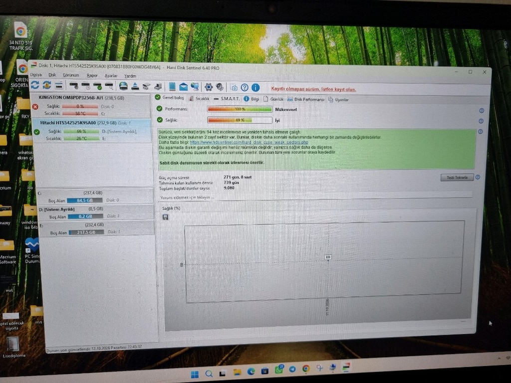 HITACHI 250GB 2,5 INC SATA NOTEBOOK HARDDİSK - 2