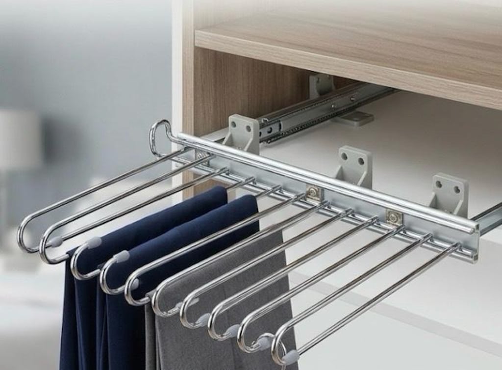 Dolap İçi Raylı Pantolon Askılığı (11 Bölmeli - Metal) - 5