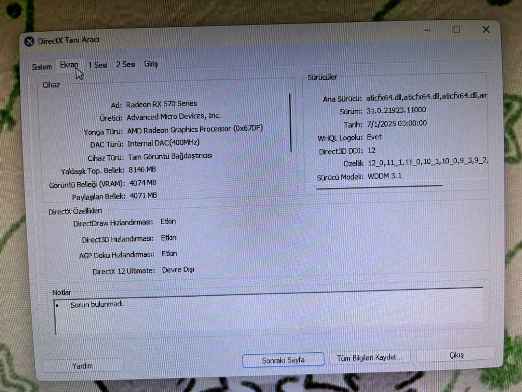 4harici ekran kartı 8gb ram - 4