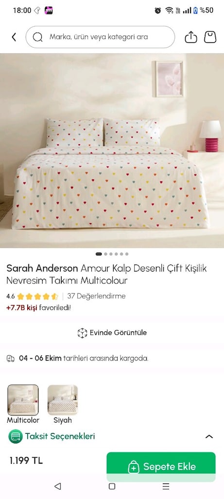 sarah Anderson Amour kalplı nevresim - 2