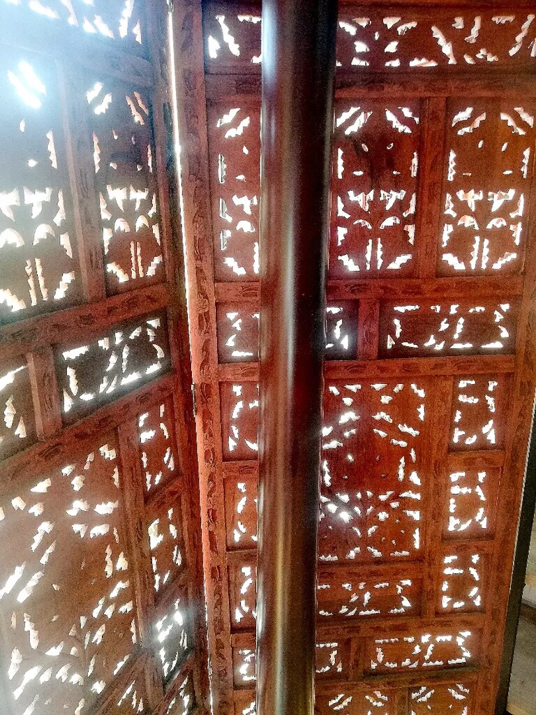 Ahşap paravan oldukça ağır dev 4 kollu seperatör 205x182cm civar dekor