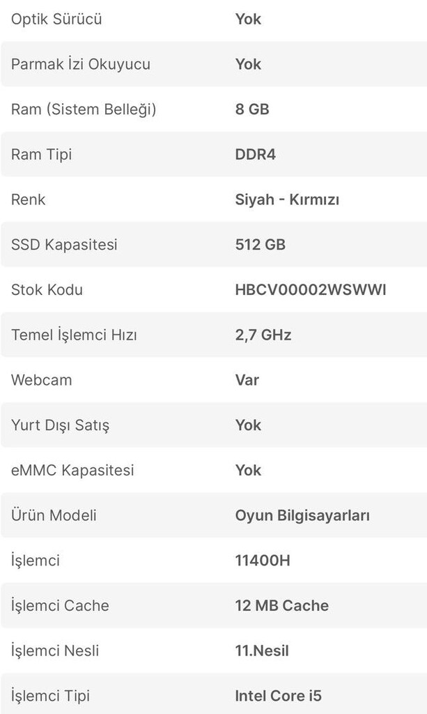 Acer Nitro 5 İ5-11400H GTX1650 Gaming laptop - 4