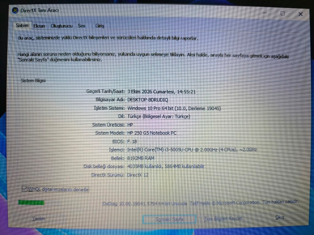 HP G250 LEPTOP BİLGİSAYAR - 8