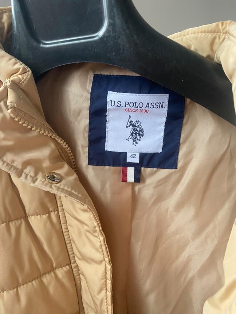 US POLO Bej rengi şapkalı kadın mont - 2