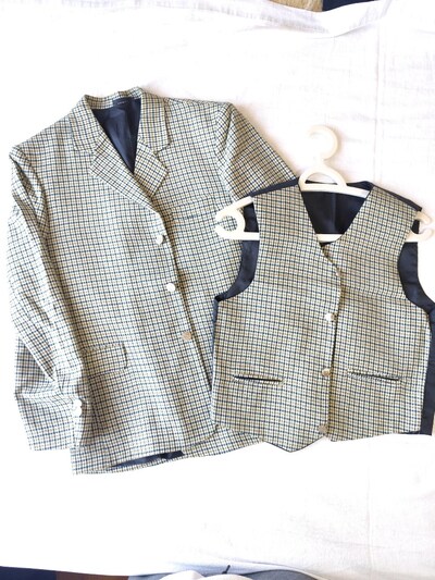 EKOSE MİNİ KARELİ YELEK BLAZER CEKET TK 44 Koton erkek