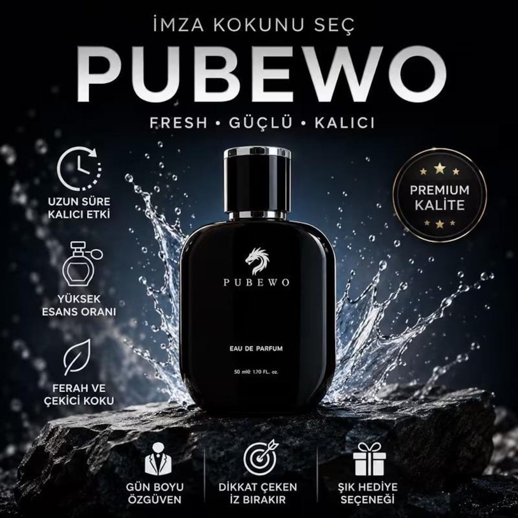 AZURON Edp 50ml Erkek Parfümü - Fresh, Okyanus Esintisi %20 Esans - 4