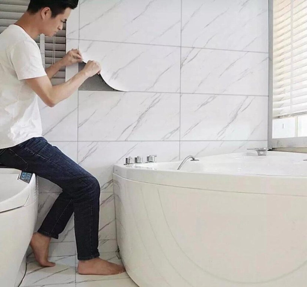 SON FİYAT ETLİK TESLİM SIFIR ÜRÜN 60/30 CM YAPIŞKANLI MERMER DESENLİ - 3