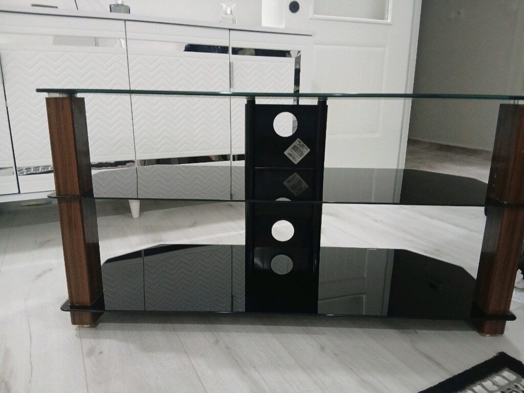 siyah 3 katlı TV ünitesi - 4