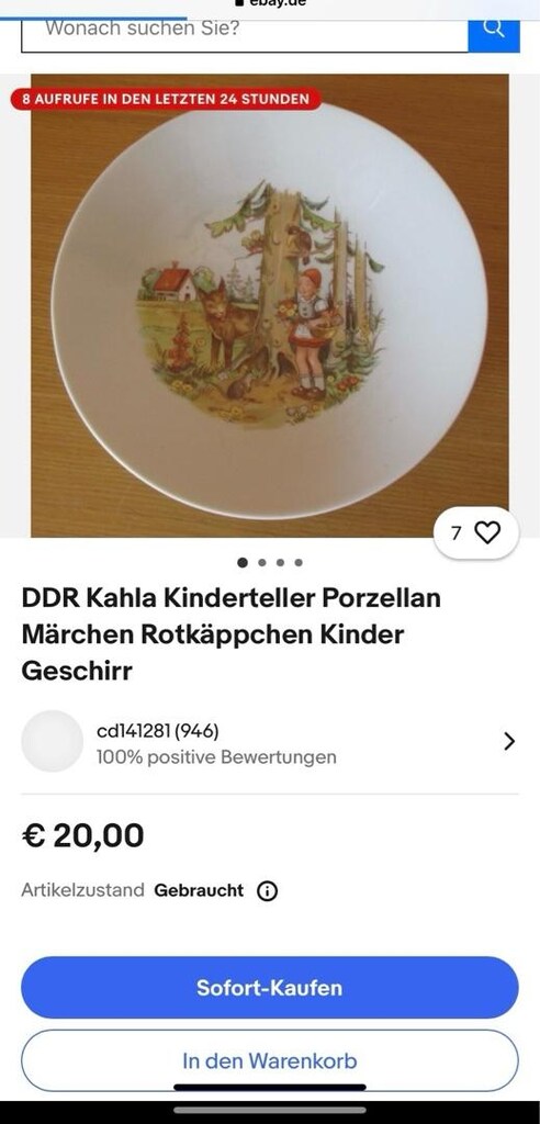 Alman GDR Kahla Antika Masal Temalı Porselen Tabak - 7