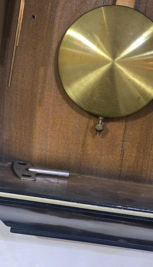 Vintage Alman Dilcan Sarkaclı ahşap kasa Duvar Saati ( çalışır) - 4
