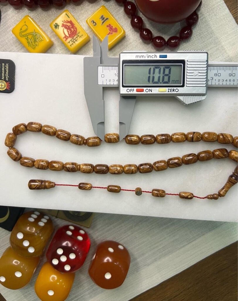 Özel Döküm Sıkma Kehribar Tesbih - 6