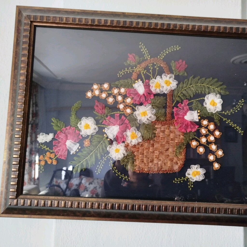 Vintage El yapımı tablo 52x66 cm - 8