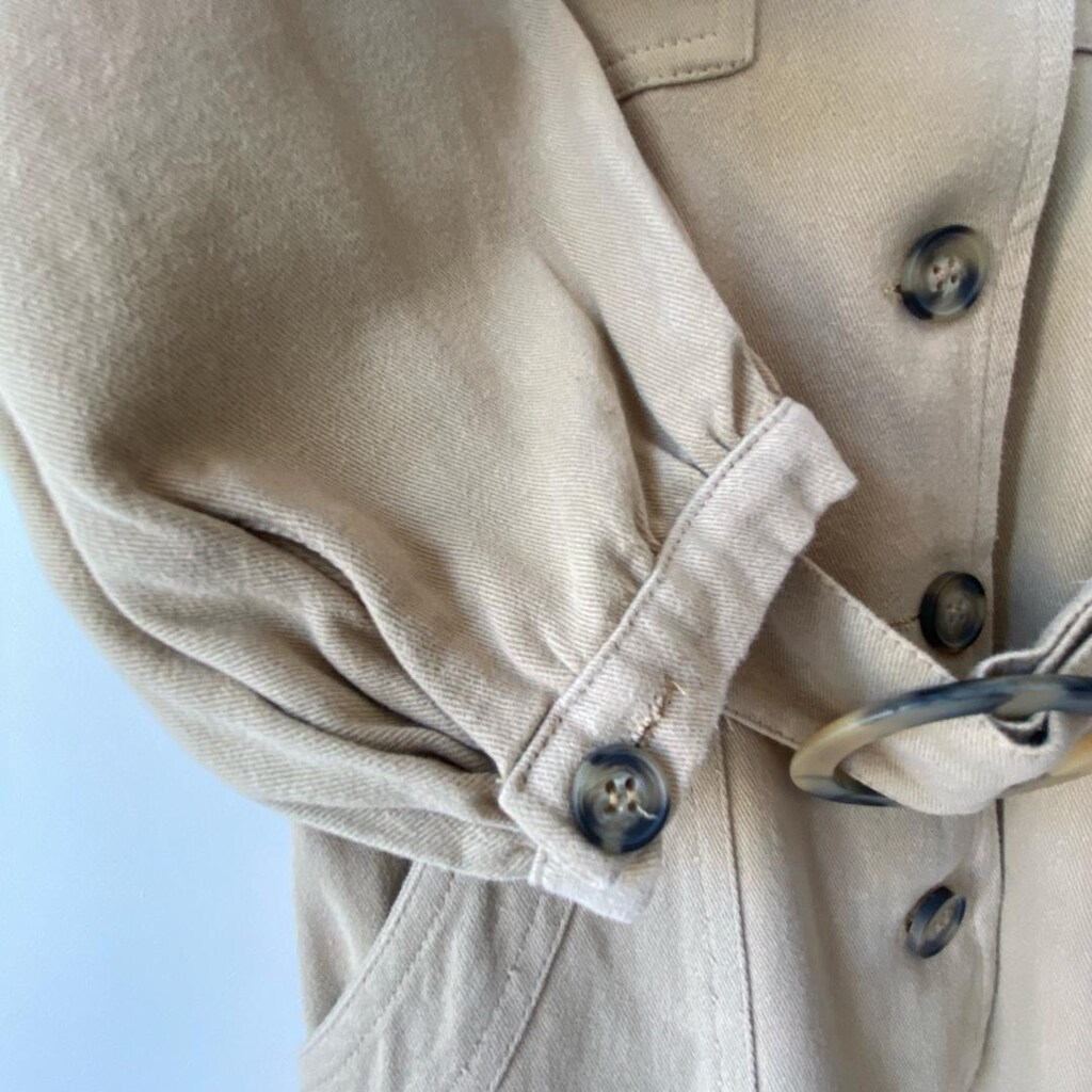 Trendyol Kadın Camel Cepli Kuşaklı Gabardin Gömlek Elbise - 9